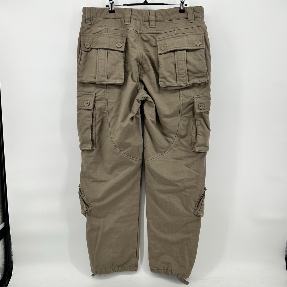 Tactical Cargo Pants Mens 36x31 Khaki Fleece Lined Outdoor Utility - Picture 9 of 13